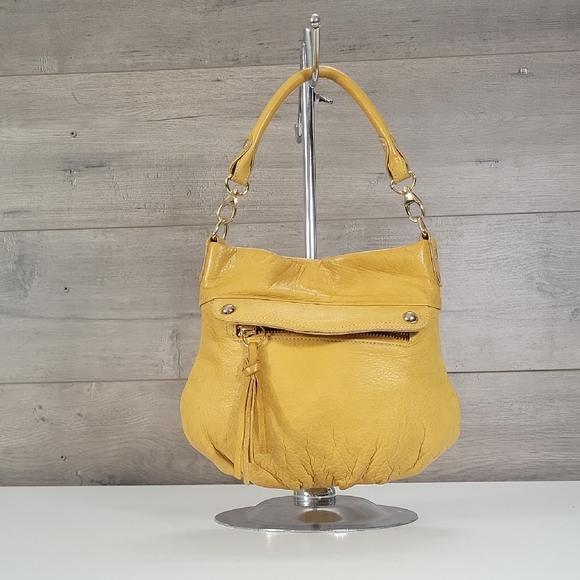 Pietro Alessandro Handbags - Pietro Alessandro Yellow Leather Handbag Purse Clutch Bag